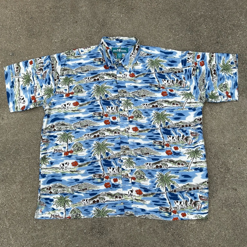 Big Dogs Men’s Hawaiian Shirt Button Down Size 2X